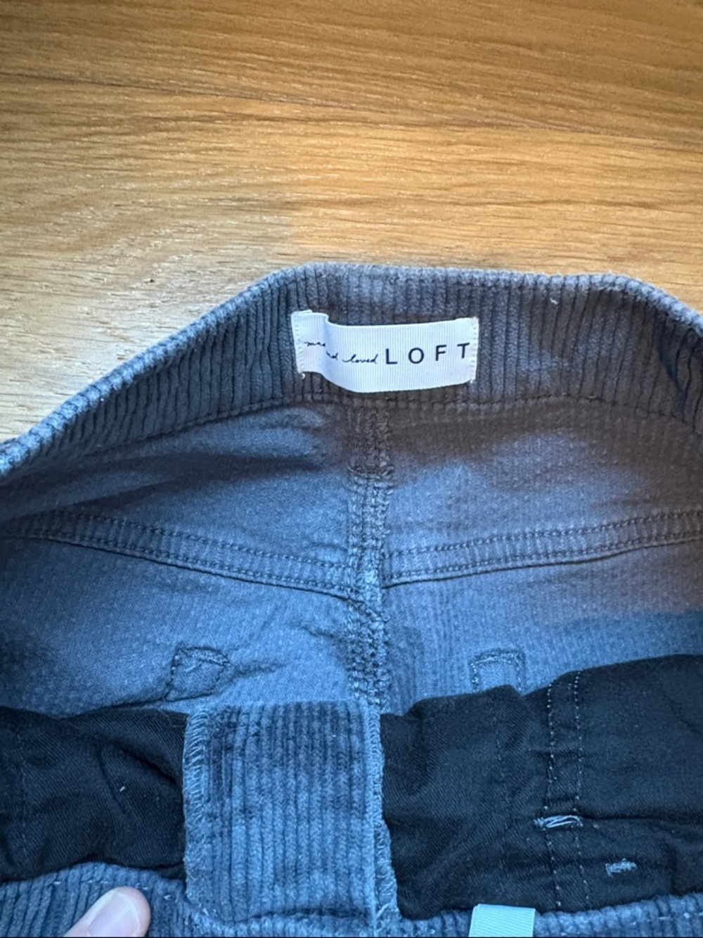 Loft Dark Corduroy Straight Leg Pants Women’s Size 12 Blue/Gray Business Classic - Picture 3 of 12